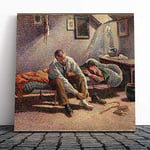 Big Box Art Canvas Print Wall Art Maximilien Luce Morning, Interior | Mounted & Stretched Box Frame Picture | Home Decor for Kitchen, Living Room, Bedroom, Hallway, Muli-Colour, 20x20 Inch