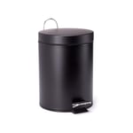 MSV Poubelle à cosmétiques Acier Inoxydable Noir Mat uni avec Récipient intérieur Amovible Salle de Bains Poubelle à pédale Boîte à ordures – 3 et 5 litres