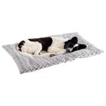 Ferplast Lit pour Chien Coussin pour Chien Taille Moyenne Double Face Peluche Chaude et Coton 91 x 58 x 5 cm. Tourterelle