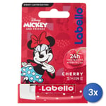 3x Labello Lip Balm Disney Minnie Cherry 85071