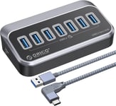 Hub Usb C, 4 Ports Usb Hub Avec 1M Câble, 5Gbps Répartiteur Usb De Transfert De Données Rapide Avec Port D'Alimentation 5 V/2 A De Type C Pour Pc, Ordinateurs Portables, Mac, Imprimante