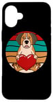 iPhone 16 Plus Cuddly St Saint Bernard Valentines Day Heart Retro Dog Case