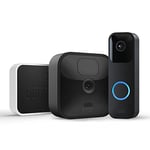 Blink Outdoor, Caméra de surveillance extérieure HD sans fil, résistante aux intempéries, Kit 1 caméra + Blink Sonnette Vidéo (Video Doorbell), Audio bidirectionnel, vidéo HD, Alexa intégré