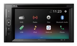 Pioneer AVH-A240DAB, bilstereo med Bluetooth, DVD, DAB og 3 par lavniv