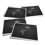 4x Rectangle Stickers - BW - Marlin Swordfish Sea Creature #43189