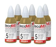 decomix Concentré de teinte n° 5 – Oxyd-ocre 6 x 20 ml | Teintes brillantes | Haute force de couleur – Souvent une goutte suffit | Pour teinter presque tous les matériaux