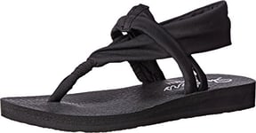 Skechers Women's Meditation Studio Kicks Open Toe Sandals, Black Blk, 2 UK