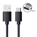 Charging Cable USB Type C for Samsung Galaxy A20/A20E (2 Metres, Black)