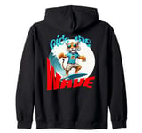 Ride the Wave A Cool Tiger on the Surfboard, Beautiful Zip Hoodie