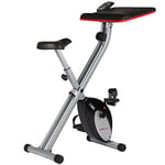 Ultrasport F-Bike Work, vélo d'exercice avec station de travail, appareil pour la maison, vélo de fitness avec console et capteur de pouls sur le guidon, pliable, Argent / Noir