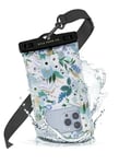 Rifle Paper Co. IP68 Floating Waterproof Phone Pouch/Case (Regular Size) Floating Waterproof Phone Case - iPhone 15 Pro Max/ 14 Pro Max/ 13 Pro Max/ 12/ S24 - Detachable Lanyard - Garden Party Blue