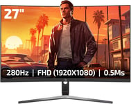 Vivid V80 Moniteur de jeu incurvé 27"" 280 Hz 0,5 ms Écran PC Full HD 1080P VA incurvé 1500R HDR Écran sans cadre, FreeSync et G-Sync, 125 % sRVB, avec haut-parleur.[G578]