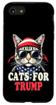 Coque pour iPhone SE (2020) / 7 / 8 Cats For Trump Funny Pets For Trump Drapeau USA