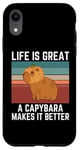 Coque pour iPhone XR Capybara rétro La vie est belle, un capybara la rend meilleure