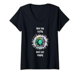 Womens Never stop starting, never start stoping. meaningful saying V-Neck T-Shirt