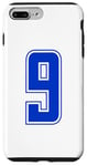 Coque pour iPhone 7 Plus/8 Plus Bleu Royal Numéro 9 Équipe Junior Sports Uniforme Numéroté