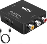 HDMI to RCA Converter, 1080P Mini HDMI to AV 3RCA CVBs Composite Video Audio Converter Adapter Supports PAL/NTSC for TV / PS4 Xbox / Switch / TV Stick / Blu-Ray / DVD Player and More