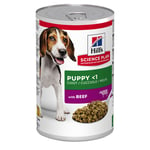 Hill's Science Plan Puppy <1 - Med nötkött 12 x 370 g