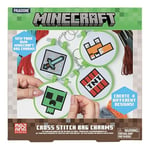 Paladone Minecraft Officially Licensed Cross Stitch Charm Set of 4, Creeper, TNT, Sword and Fox, Idea Gamer Gift for Boys and Gifts, Arts and Crafts DIY Gaming Decor and Accessory