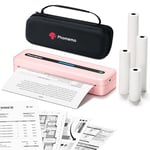 Phomemo Imprimante Thermique A4, M832 Imprimante Portable Compatible avec Android et iOS für Maison, Photo, Imprimante Bluetooth avec Mallette de Transport et 4 Rouleaux de Papier Thermique, Rose