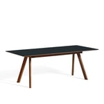 HAY - CPH30 2.0 Extendable Table Lacquered Walnut Frame L200 X W90 X H74  Black Linoleum Tabletop Dark Lacquered Edge - Spisebord - Ronan & Erwan Bouroullec - Svart - Tre