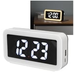 Wireless Charging Alarm Clock USB Reverse Charging LED Alarm Clock(White)