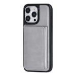 Coque en TPU avec avec porte-carte amovible pour Apple iPhone 15 Pro - Gris