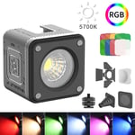 Cute Lite pour Gopro Mini RGB LED Video Light 10m étanche IP68 Lampe Vidéo avec Diffuseur de Filtre de Couleur Honeycomb Cold Shoe pour Appareil Photo DSLR