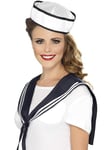 Smiffys Sailor Scarf & Hat, White , Land, Sea and Air Forces Fancy Dress, Adult Dress Up Accessories