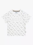 BOSS Baby Monogram Print Logo Short Sleeve T-Shirt, White