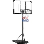 Yaheetech - Panier de basket Portable Réglable en Hauteur 226,5-256,5 cm Panier de Basket Extérieur/ Intérieur pour Moins de 10 Ans Blanc et Noir