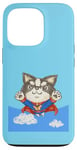 Coque pour iPhone 13 Pro chihuahua super-héros mignon chien chiot animal de compagnie drôle animal art illustration