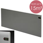 ADAX NEO Electric Panel Heater With Timer, Wall Mounted, Modern, 1200W Lava Grey