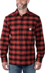 Carhartt Men's Flannel Long Sleeve Plaid Shirt Red Ochre, S