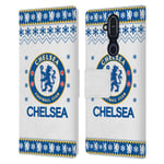 CHELSEA FOOTBALL CLUB CHRISTMAS JUMPER LEATHER BOOK FLIP CASE FOR NOKIA PHONES