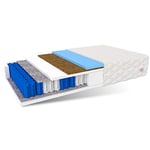 FDM Matelas RODOS 120 x 200-7 Zones de qualité supérieure-Ressorts ensachés-Dureté H2/H3-Mousse de polyuréthane élasticité-Polyester-22 cm de Haut, Fibres de Coco, 120 x 200 cm