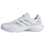 adidas Femme Contrôle de Courtjam Basket, Cloud White/Silver Metallic/Grey One, 40 2/3 EU