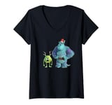 Womens Disney PIXAR Monsters, Inc. Mike and Sulley Holiday V-Neck T-Shirt