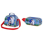 Karactermania Sonic The Hedgehog - SEGA Faster - 3D Lunch Bag + 3D Double Pencil Case