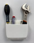 Universal White Wall Storage Box Holder fr Remote Controls Pens Tools Office etc