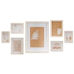 D,casa Porte photos mural DKD Home Decor 32,5 x 1,5 x 45 cm Verre Naturel Marron Moderne Bois MDF