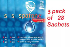 Spatone Liquid Iron Natural Food Supplement 20ml Daily Iron Shots 3 X 28 Sachets