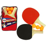 Raquettes de ping-pong en bois avec 3 balles et une housse