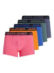 JACK&JONES Men's JACSETH Solid Trunks 5 Pack Boxer Shorts, Victoria Blue/Pack:Hot Pink-Sea Pine-Persimmon Orange-Vintage Indigo, XXL