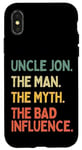 Coque pour iPhone X/XS Oncle Jon Citation drôle The Man The Myth The Bad Influence