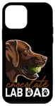 Coque pour iPhone 12 mini Chocolate Lab Papa Labrador retriever Marron