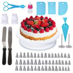 Uten Kit de Pâtisserie, 62pcs Fournitures de DéCoration de GâTeaux avec Plateau Tournant, Poche à Douille, Embouts de Passepoil, Outils de Cuisson, Fournitures de Pâtisserie pour Débutants