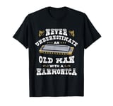 Never Underestimate An Old Man With A Harmonica T-Shirt