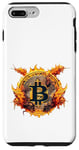 Coque pour iPhone 7 Plus/8 Plus Bitcoin Feu et Flamme Phénix Dragon Logo Grand