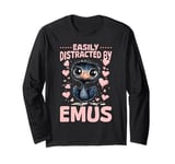 Funny Emu Animal Easily Distracted By Emus Long Sleeve T-Shirt